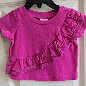 Janie and Jack Pink Short Sleeve Ruffle Tee